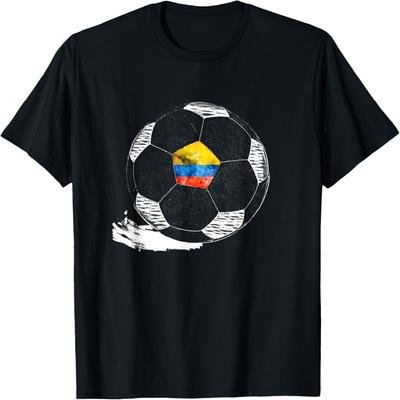Vintage Soccer Colombia Flag T-shirt Colombian Pride T-Shirt