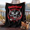 Warm Flannel Blanket Motorhead Pattern, Lightweight Comfortable Throw Blanket for Bed Sofa Use