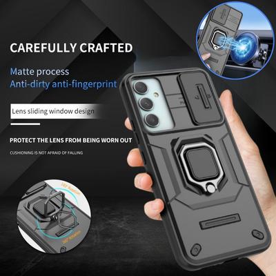 For Samsung Galaxy A14 A24 A34 A54 M34 A13 Case Shockproof Armor Magnet Holder Ring Cover For Galaxy A 14 34 54 Slide Lens Coque