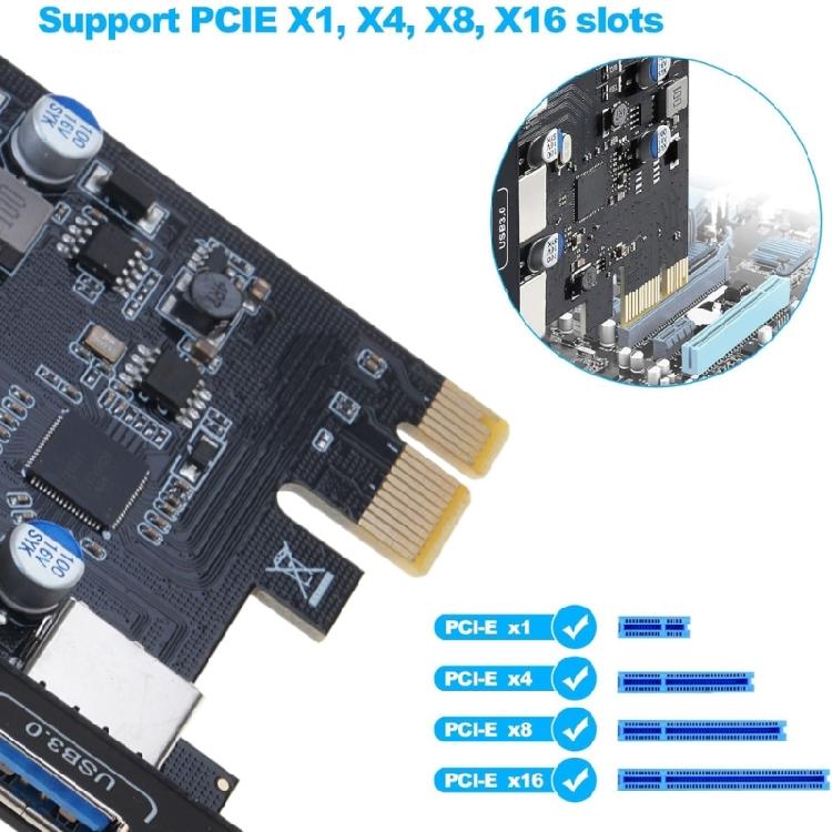 3 Port USB 3.0 PCIe Expansion Card, 18W Power Delivery Expands PC Connection Enhances Performances