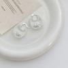 Hollow Out Stud Earrings Silver Color Ear Stud New Simple Earring  Women Accessories