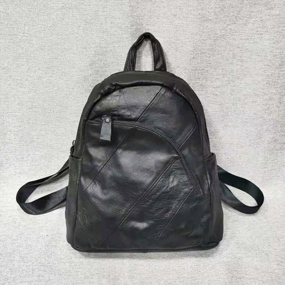 

Кожаный рюкзак, женская сумка, первый слой, воловья кожа, большой емкости, дорожная сумка, черная чёрный