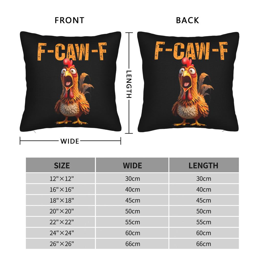 Fronha Quadrada de Frango FCawF Feliz Luzes de Natal Capa de Almofada Galo com Zíper Capa Decorativa para Almofada de Sofá para Cama
