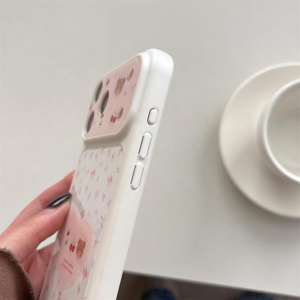 Cartoon Heart Small Dog iPhone 15/17/16 Pro Max Anti-Fall Case with Large Window Design