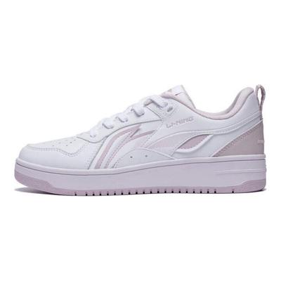 Li Ning Lässige Vielseitige Rutschfeste Leichte Langlebige Low-Top Skate Schuhe Damen Sneaker Weiß Lila AGCT342-1