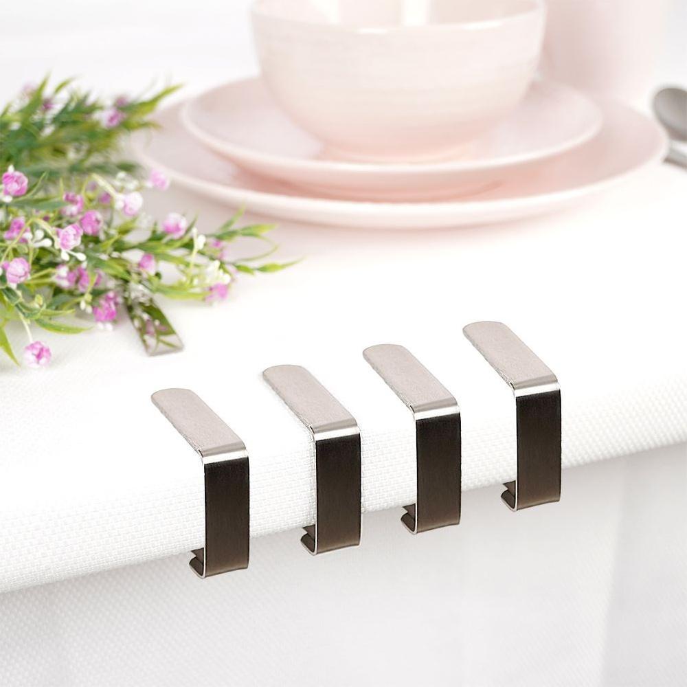 4x Steel Metal Clips Holder Clamp for Tablecloth, Oilcloth, Table Top