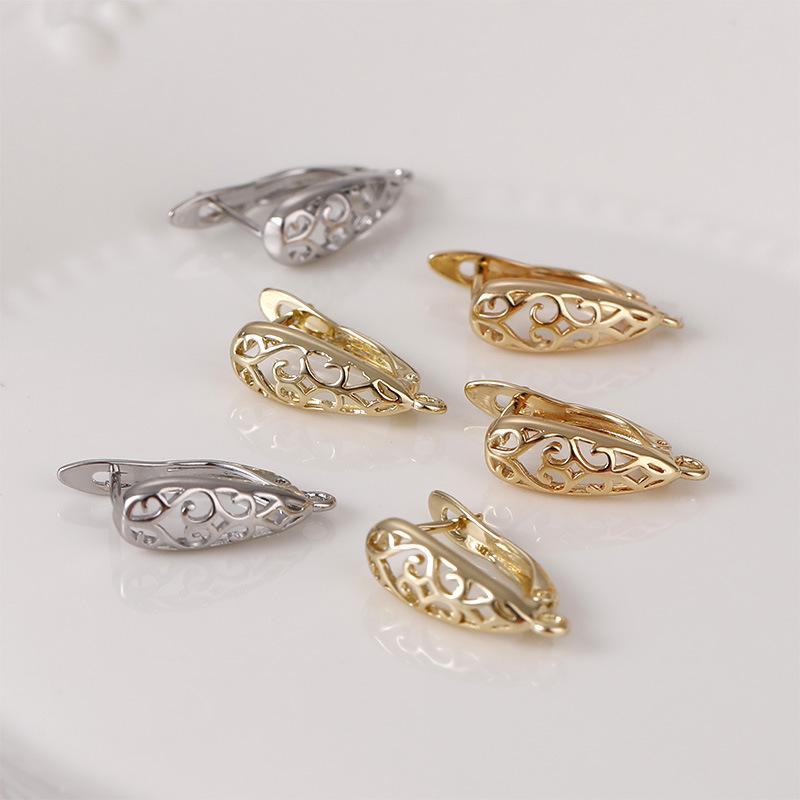 Verkupferte 14 Karat Gold Retro U-förmige Tropfenohrstecker - handgefertigtes DIY-Zubehör