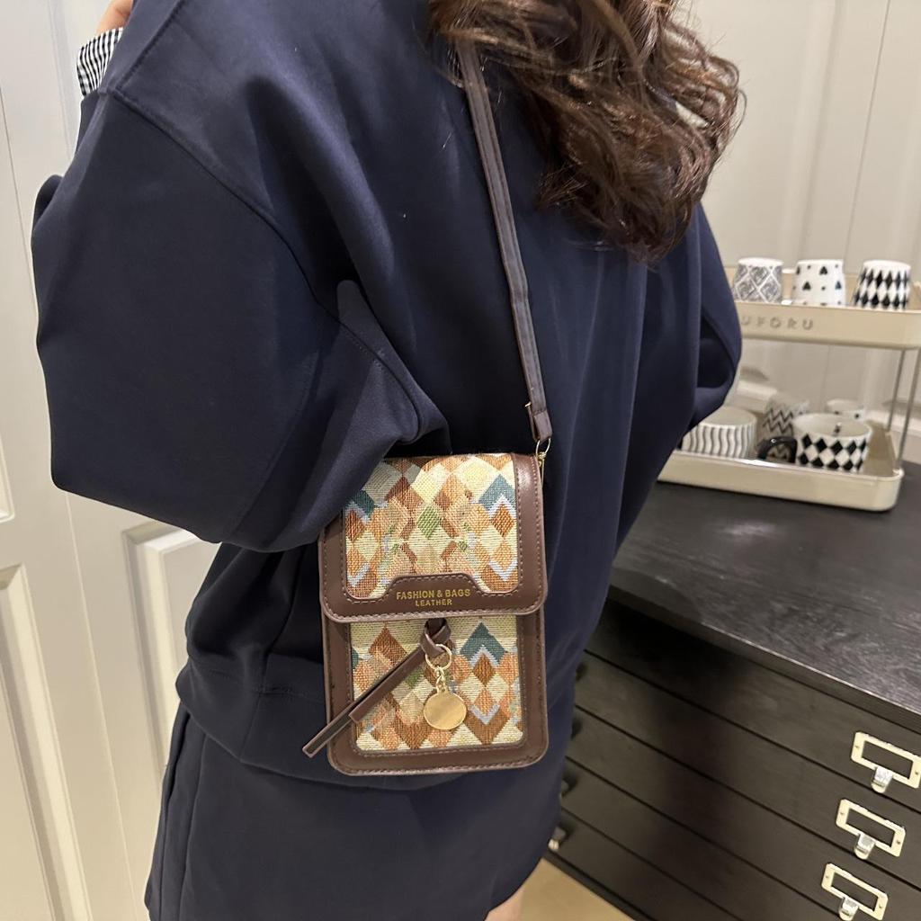 2025 Damska Retro Lniana Haftowana Torba Crossbody na Telefon