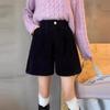 2023 Women's High-Waist Wide-Leg Corduroy Shorts - Spring/Autumn Slimming Casual Pants