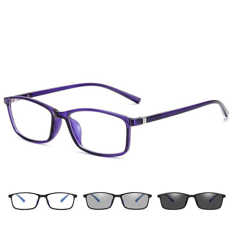 TR90 Thin Frame Change Color Eyewear Photochromic Eyeglasses Women Men Prescription 0 -0.5 -1.0 -1.5 -2.0 -2.5 -3.0 To -6.0