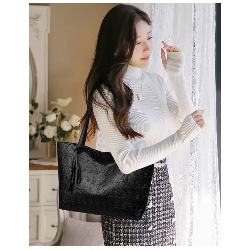 Printed Solid Color Large Capacity Commuting Shoulder Bag