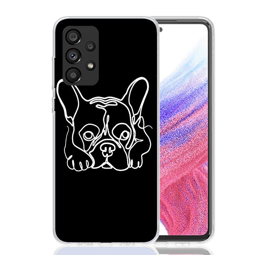 French Bulldog Black White Phone Case For Samsung Galaxy A13 A14 A15 A16 A17 A53 A54 A55 A56 A33 A34 A35 A36 A23 A24 A25 A26 A05