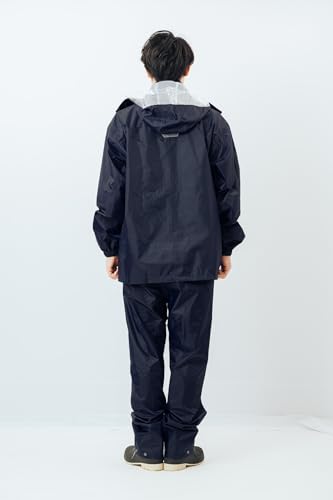 Winter Cherry Men's Defend Rainsuit, Waterproof Rainwear Set with Fully Mesh Lining, Navy, Size LL