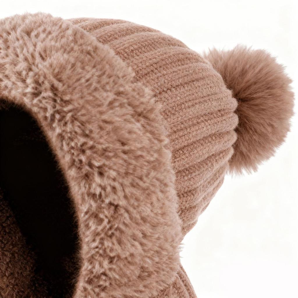 Women's Beanie Fall Beanie With Neck Gaiter Fleece Lining Cute Hats For Women With Ear Flaps For Cold Weather Autumn Hiking