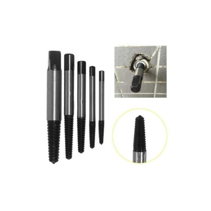 Hot 5pcs Heavy Duty Screw Extractor Drill Bits Set For Broken And Damaged Bolts