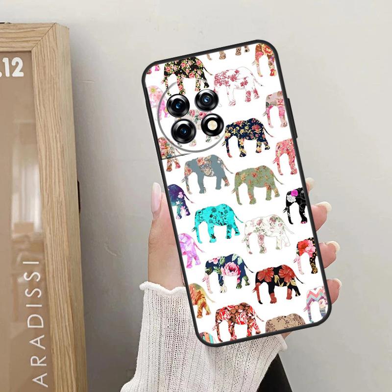 Cute Baby Elephant Case For OnePlus Nord CE 5 3 4 Lite N20 N30 OnePlus 13T 10T 8T 11 12 13 15 R 9 10 Pro Cover