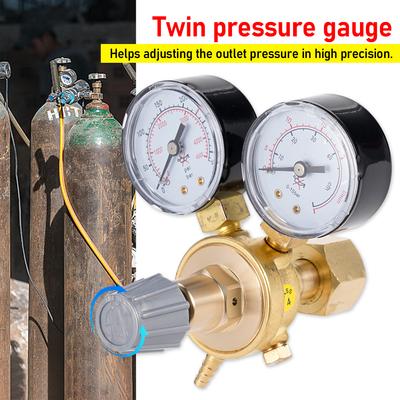 CO2 Gas Bottle Pressure Regulator Carbon Dioxide Welding Pressure Reducer Gauge MIG TIG Welding Flow Meter Gauge W21.8 Connector