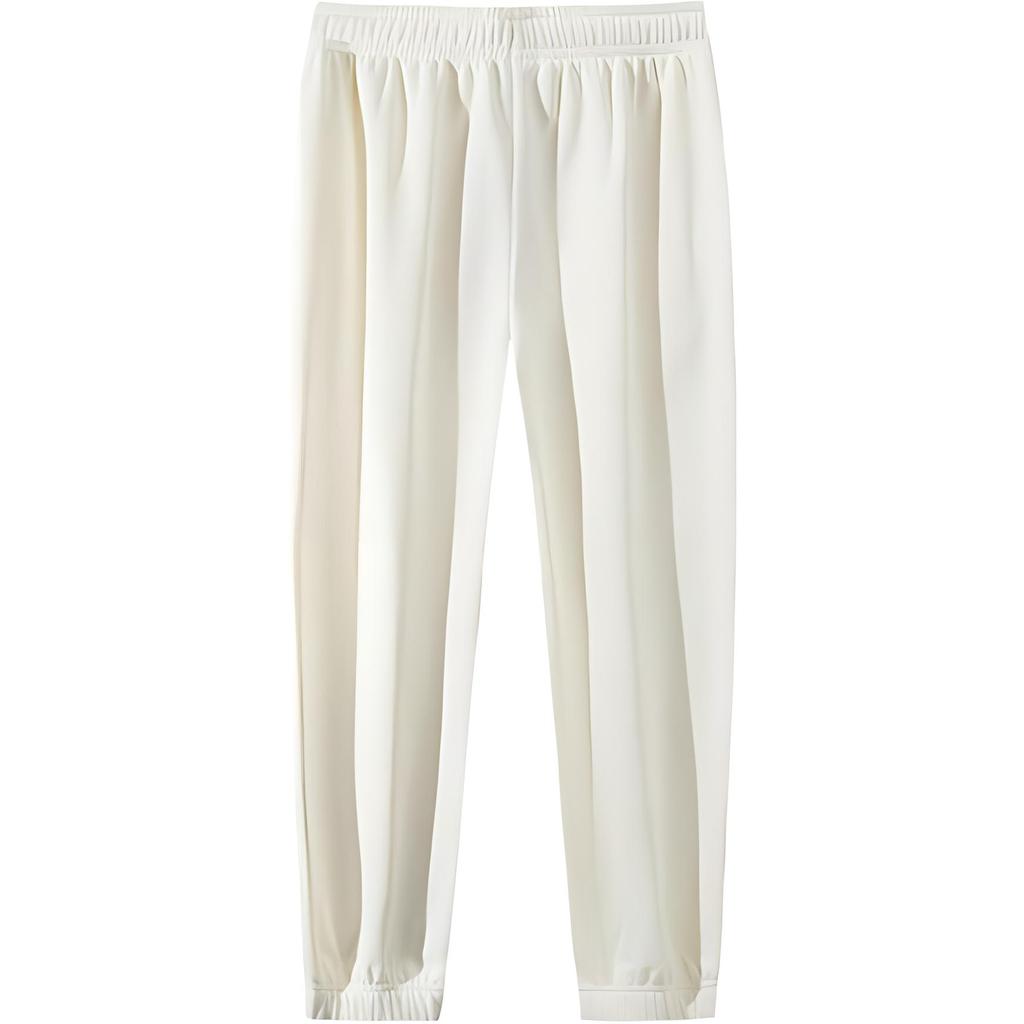 Anta Comfortable Casual Versatile Solid Color Knitted Sports Pants Women Bottoms Vanilla-White 962517310N-2