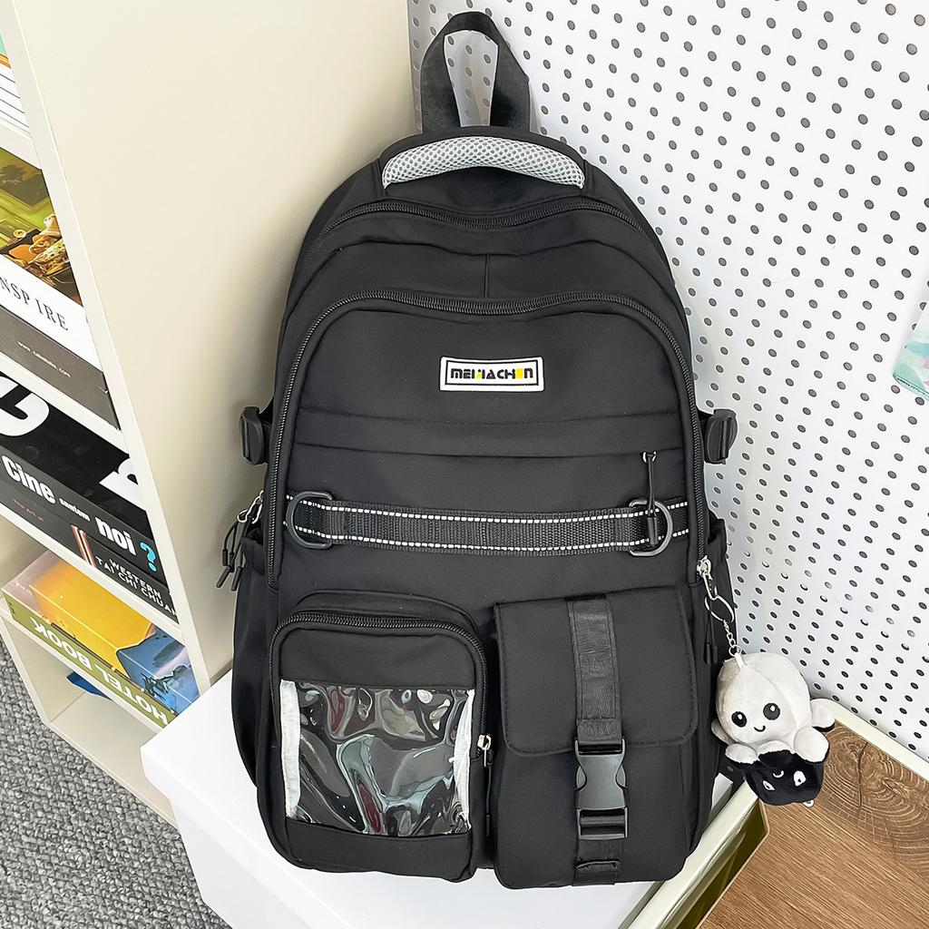 Schoolbag Retro Tooling Large-capacity Schoolbag Female Korean Version High School Student Junior High School Student Contrasting Color Backpack Male