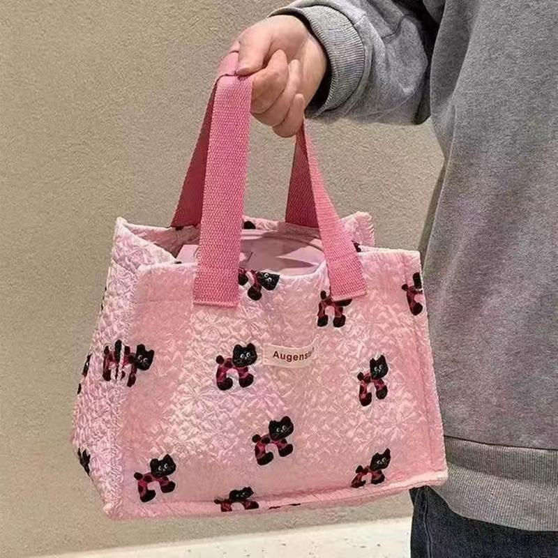 Geantă Cutie Prânz cu Flori Geantă de Mână de Valoare Ridicată Geantă Convenabilă pentru Studenți Geantă Cutie Prânz Geantă de Mână Prânz Potrivire Universală