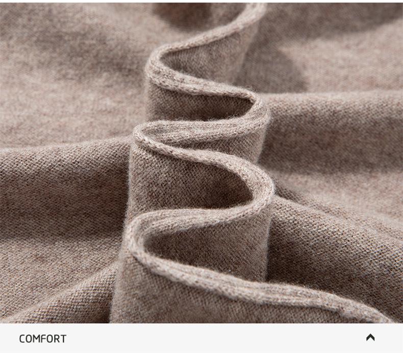 Winter 2025 Men's Warm Wool Sweater, Half-High Collar, Zipper, Solid Color, Thick Knit Base Layer