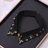 Vintage Women Sequins Detachable Collars Faux White Black False Collars Woman Tie Fashion Removable Diamond Fake Collar Women