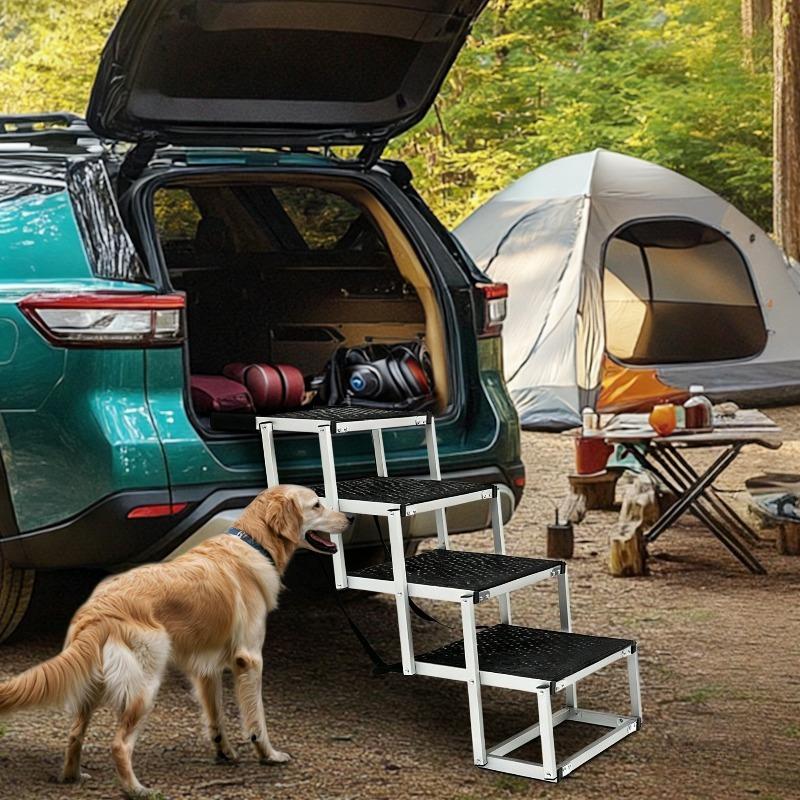 Outdoor Aluminum Dog Ladder Portable and Foldable Pet Staircase Antiskid Design Sedan SUV Staircase Dog Accessories Supplies