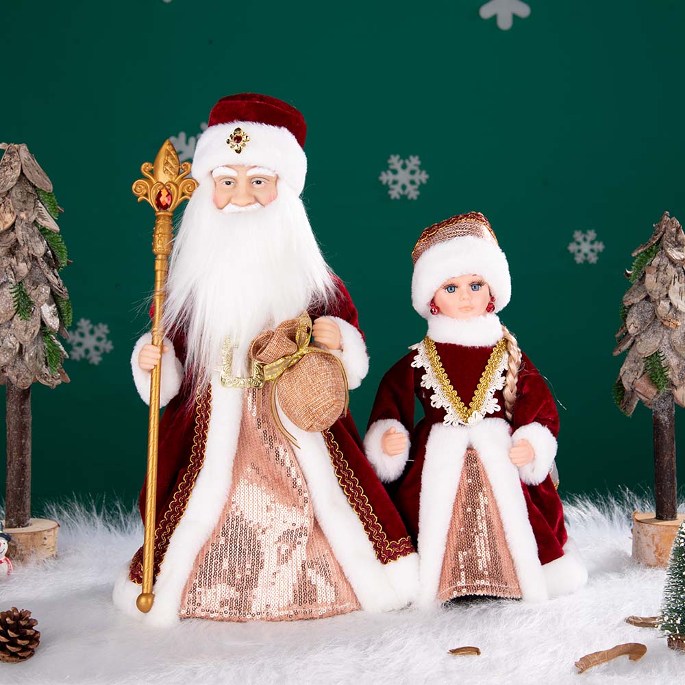 30/40cm Santa Claus Decoration Christmas Tree Ornaments Santa Claus Doll Grandpa and Grandma New Year Home Decoration Happy NewYear