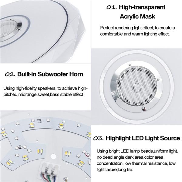 36W  APP LED Ceiling Lamps bluetooth Music colorfull luminaria Led Remote Control