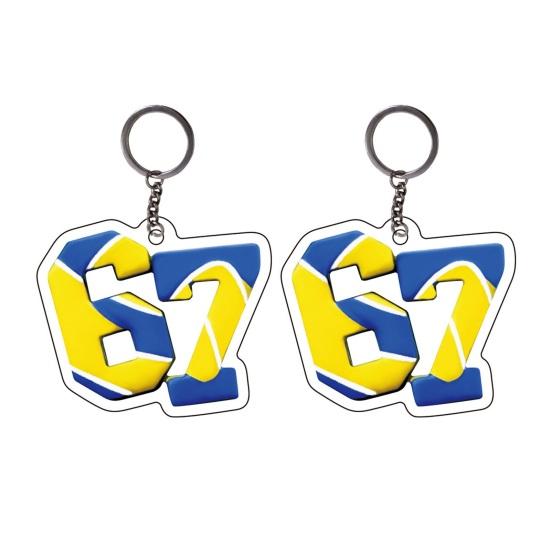 2Pcs Sports Ball Theme 67 Keychain Acrylic B