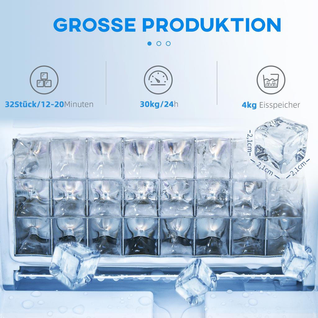 Commercial Ice Cube Maker, LED Lighting, Easy-to-Read Display, with Scoop, Silver