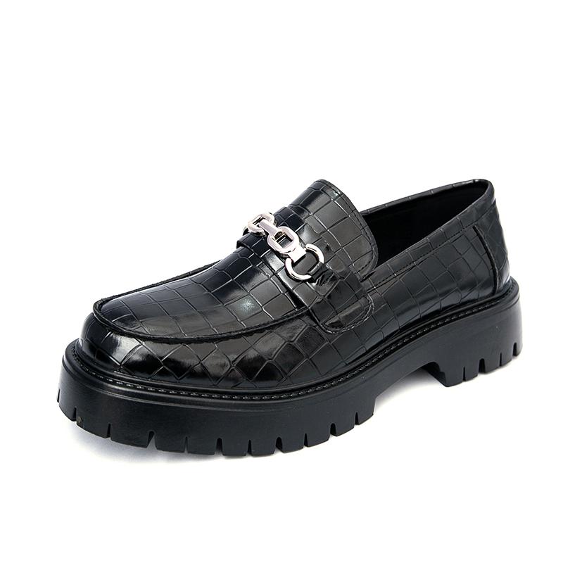 All-Match Casual Luxury Brand Men Platform Loafers Leather Men Dress Shoes Round Head Moccasins Breathable Slip On Driving Shoes