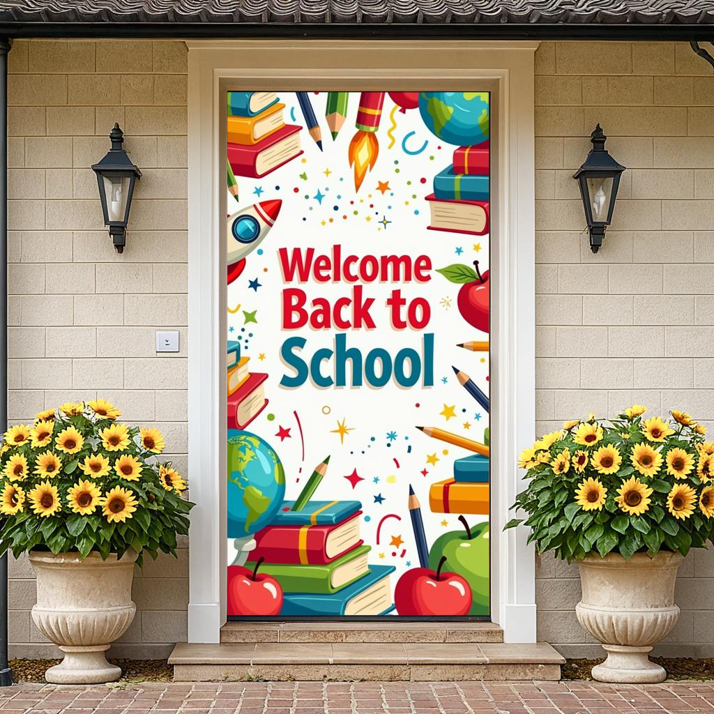 Welcome Back To School Banner School Opening Party Decorations Backdrop Classroom Event Decor Photography Background Props