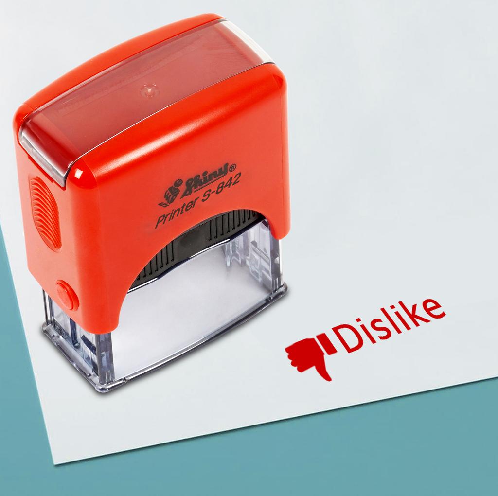 Printtoo Dislike Self Inking Rubber Stamp Pre,Inked Office Stamp, Home Office Business Stationery, 38 X 14 Mm,