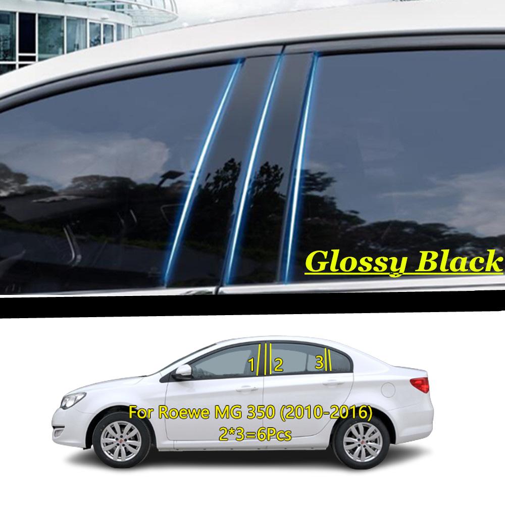 TPU/Glossy Mirror Window Middle Central Column Sticker Decoration Strip Plate For Roewe MG 350 750 2010 2011 2012 2013-2016 For 350 black