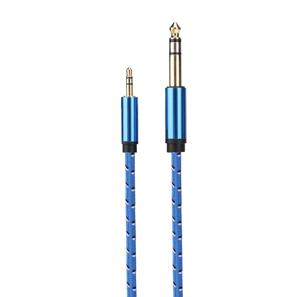 3.5mm Stereo Male to 6.35mm Stereo Male Audio Line for Amplifier Speaker Electric Guitar2M