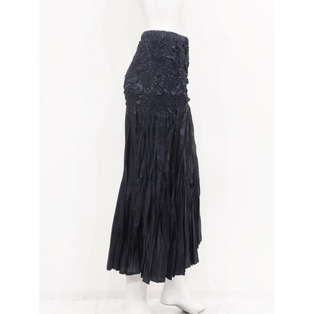 Specchio Rose Pleated Woven Long Skirt 441 244