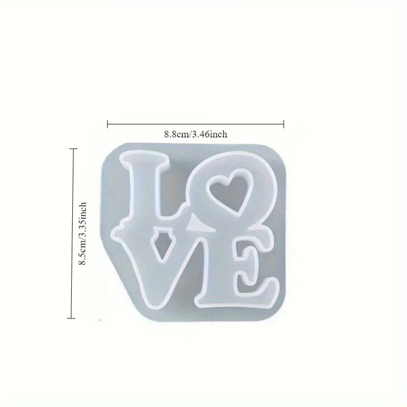 

Love English Love Letter Aromatherapy Wax Pendant Silicone Mold DIY Gypsum Silicone Mold Car Decoration Valentine s Day Gift светло-серый