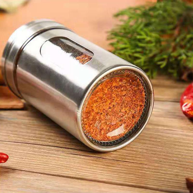 Stainless Steel Seasoning Bottle, Outdoor Barbecue Tool, Pepper Powder Bottle, Cumin Powder Dispenser, Skewer Holder, Seasoning Container