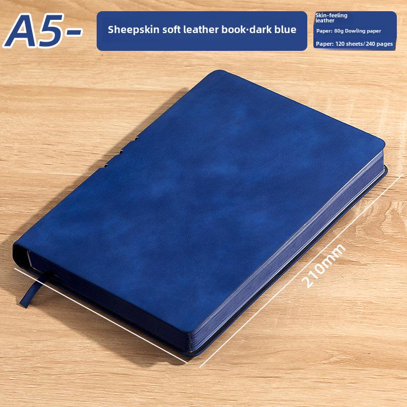Thickened Sheepskin Business Notebook with Custom Logo - Available In A4, A5, B5 Sizes, Horizontal Line.