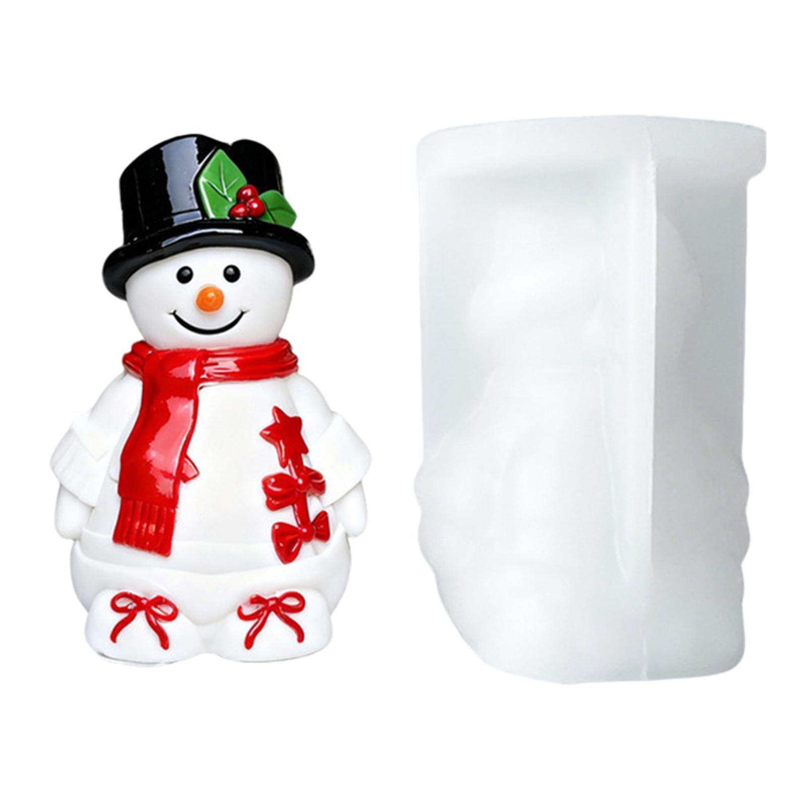 Snowman Figurine Silicone Mold Christmas Theme Candle Silicone Mould For Handmade Candle Soap Festival Decoration 1