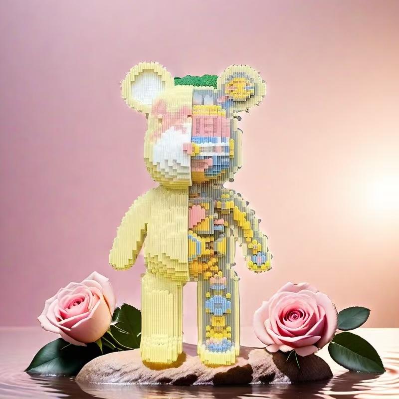 8248 Teile Niedlicher Mechanischer Bär Bausteine Set - Gemischte Farben, Langlebige Kunststoffe, Heim Schreibtisch Dekoration