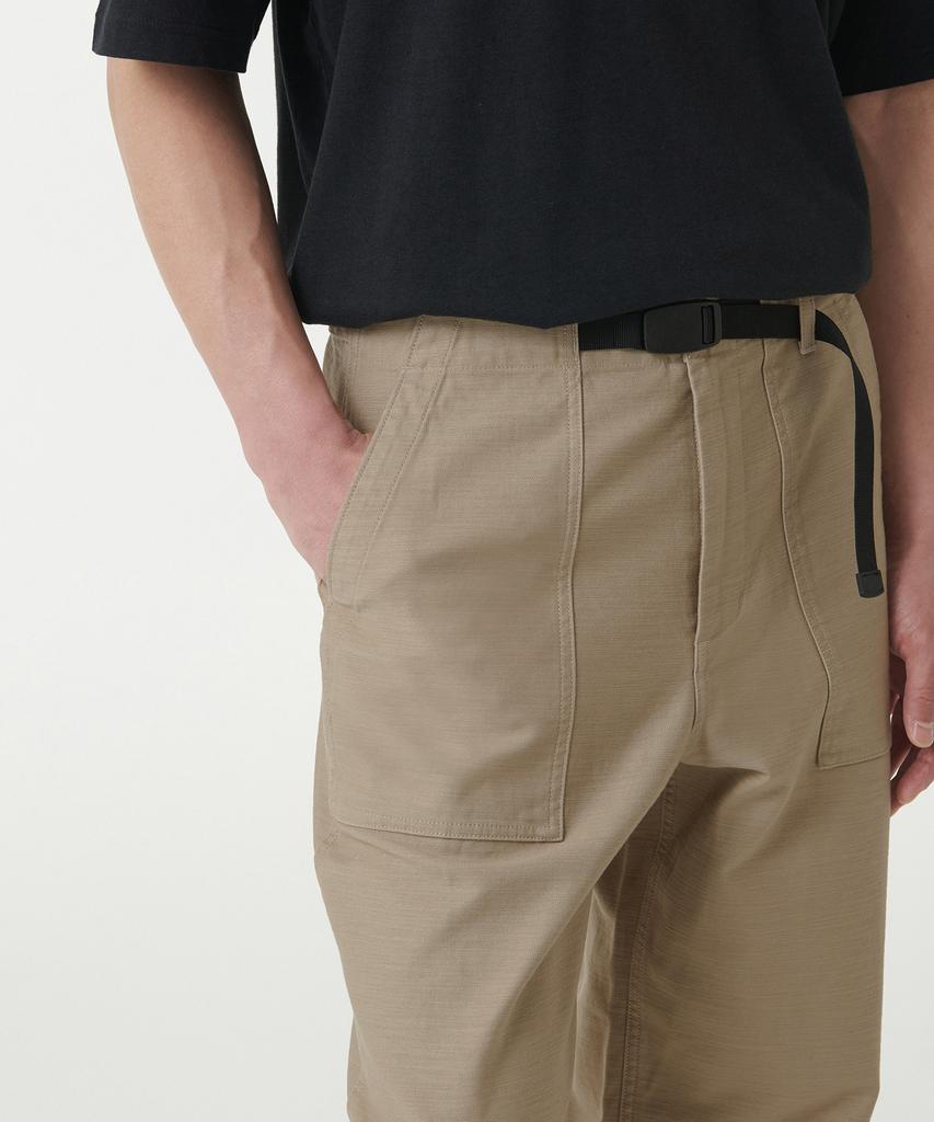 MUSINSA STANDARD Back Satin Wide Belted Fatigue Pants [Beige]