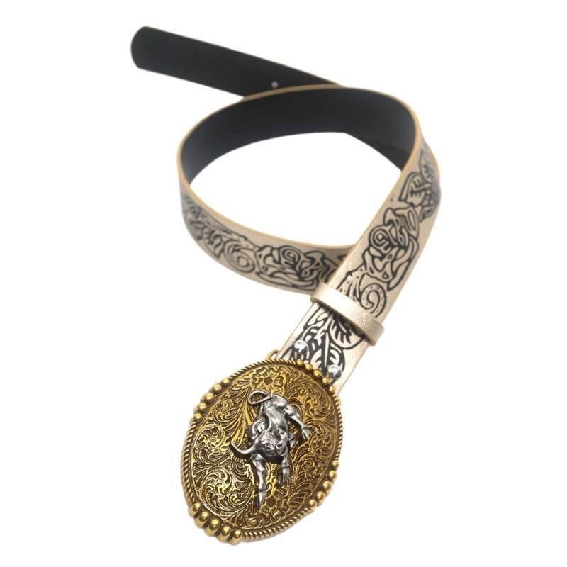 

Punk Carving Waist Belt for Daily Costume Embossed Waist Belt Body Jewelry CN