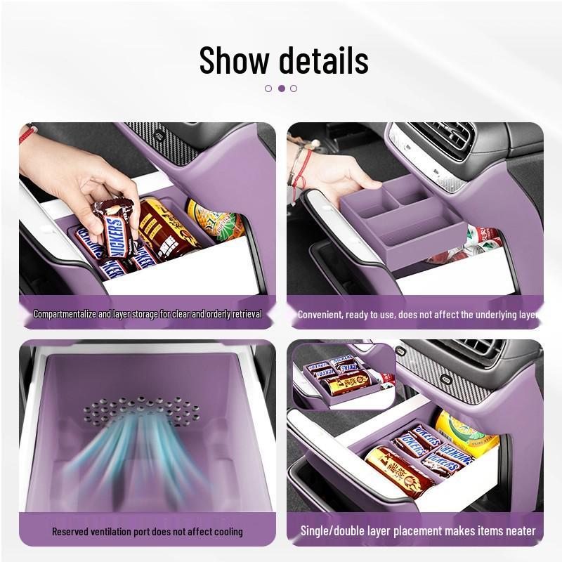 Xiaomi SU7 Rear Seat Fridge Drink Holder & Silicone Mat for Outdoor Camping