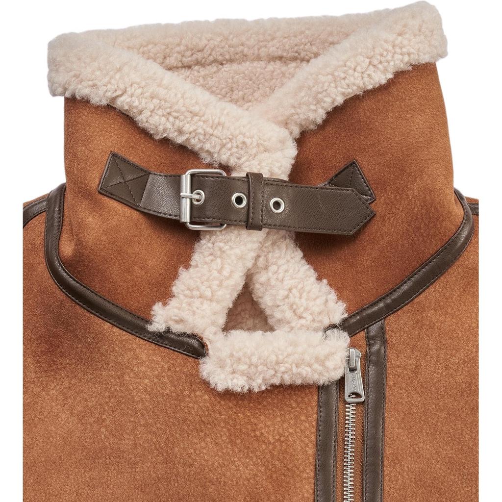 Levis FW24 Performance Warm Fleece Series Adjustable Buckle Collar Zipper Long Sleeve Jacket Women Jacket Caramel 002Q0-0000