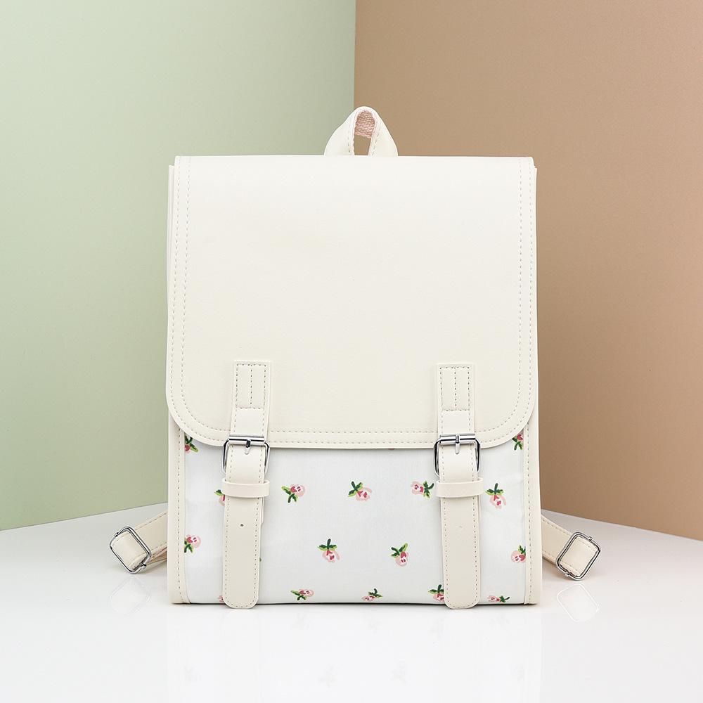 Hochwertiger Schulranzen, Nischendesign, Rucksack mit kleinem Blumenmuster, Mehrschichtiger Rucksack