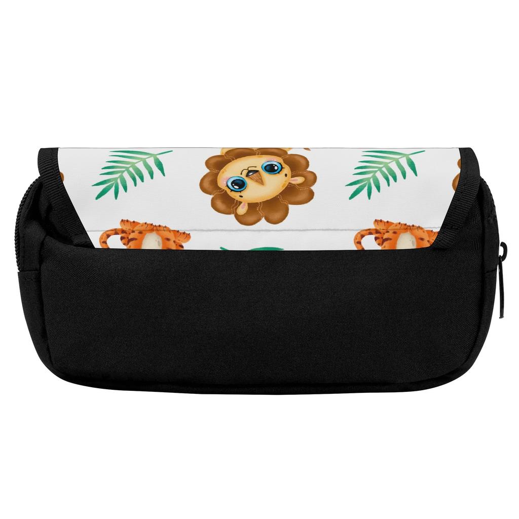 Pencil Case High Capacity Zipper Closure 300D Polyester with Two Compartments for Pens Ruler Scissors Earphones for Boys Girls