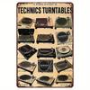 Vintage Technics Plattenspieler Metallblechschild Retro Wanddeko Poster Heimbar Café
