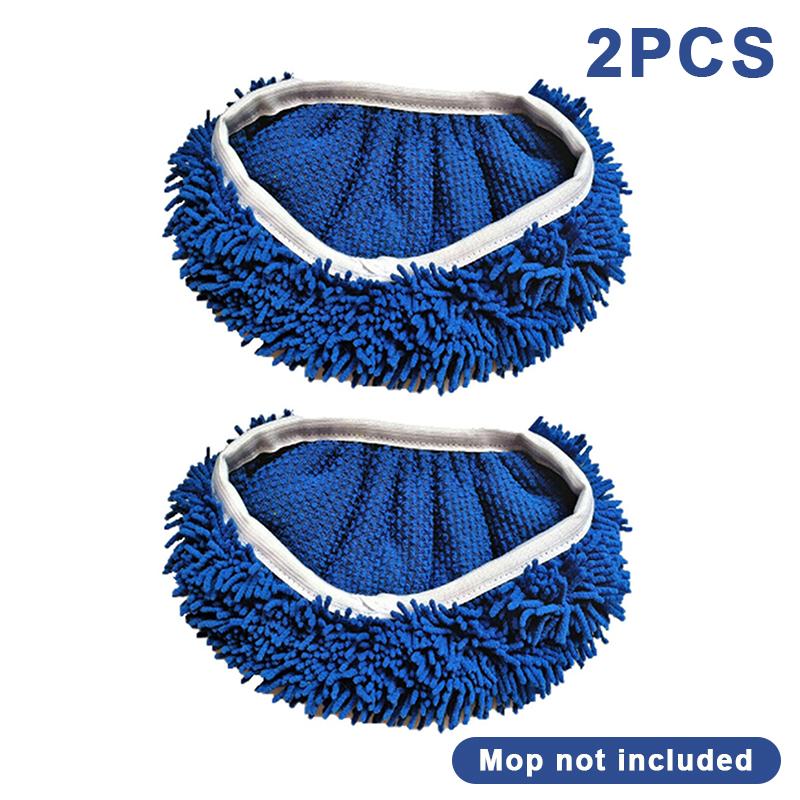 2Pcs Reusable Mop Pads With High Water Absorption And Ultra-Fine Fiber Cleaning Pads That Can Firmly Adhere To Most Standard Mop